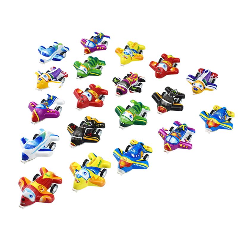 12Pcs Random Cartoon Colored Shell Planes Children Cute Plastic Pull Back Toys Kids Mini Plane Model Toy Gifts
