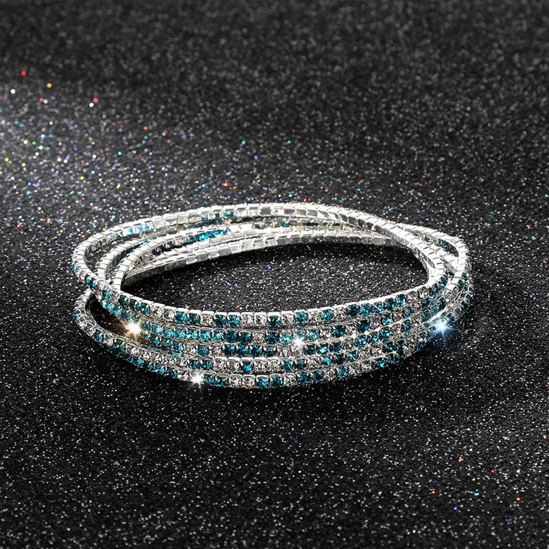 Diamond Elastic Bracelet 2mm Single Row Color Rhinestone Bracelet Women's Bracelet Women's Grab Chain Full Diamond Jewelry