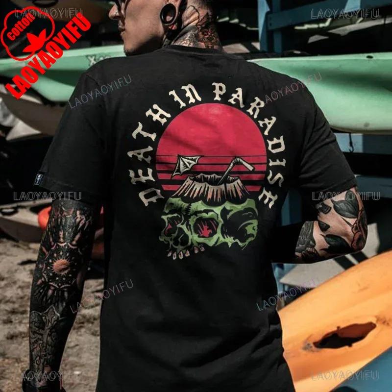 

Men Clothing Skulls Graphic T - shirts Grunge Skull Theme Print Tops Male Fashion Punk Tee European size Cotton T Shirt Ropa Hombre 4XL