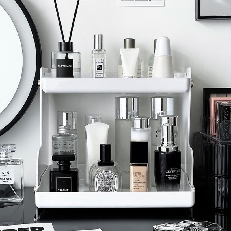 Akryl Kosmetik Opbevaringsboks Makeup Organizer Hylde Lag Bordplade Hudplejeprodukter Parfumeholder Smykker Kosmetik Organizer