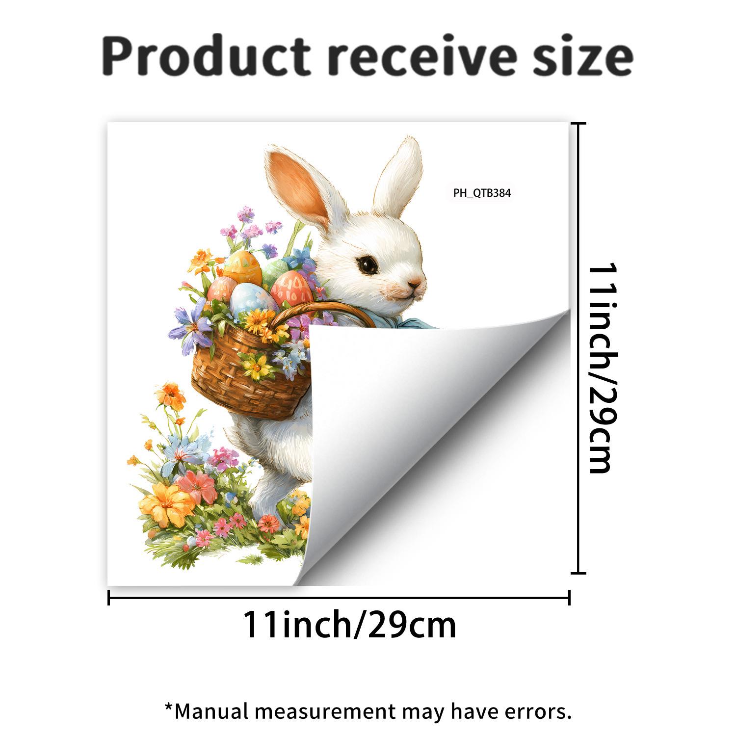 

Creative Easter Bunny with Eggs Toilet Sticker Self-Adhesive Removable for Bathroom Home Decor 29x29cm різнокольоровий