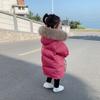 New Girls'cotton-Padded Clothes Children Thickened Keep Warm Pure Color Cute Coat