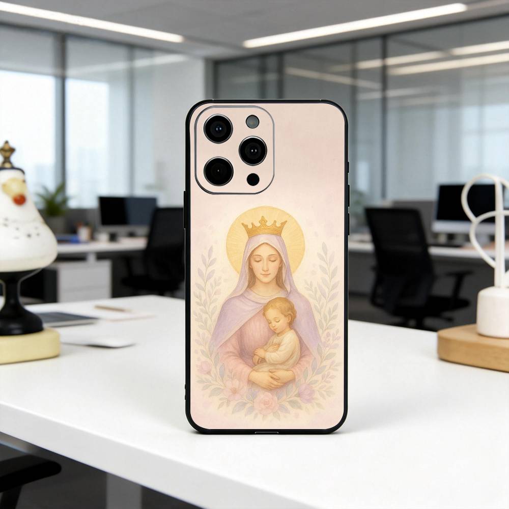 Kind B-Blessed V-Virgin M-Mary Phone Case Silicone Soft For IPhone 17 16 15 14 13 12 11 X XR Plus Pro Max Plus