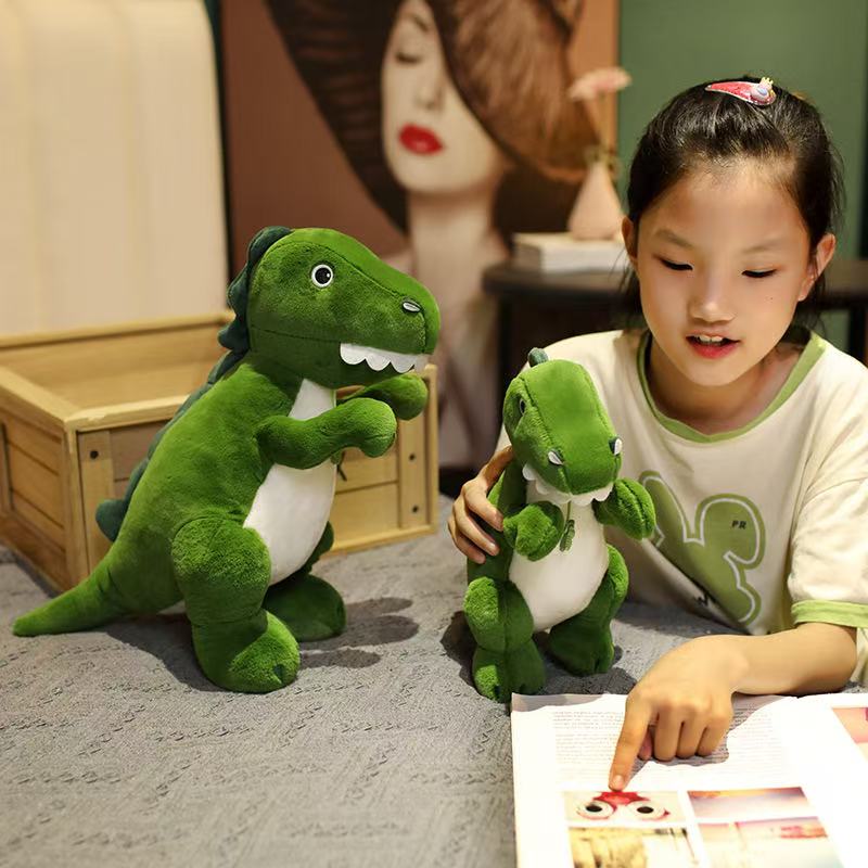 35cm Green Dinosaur Doll Simulation Plush Toy Handmade Doll Cartoon Anime Cute Pillow Cushion Home Decoration Children's Birt