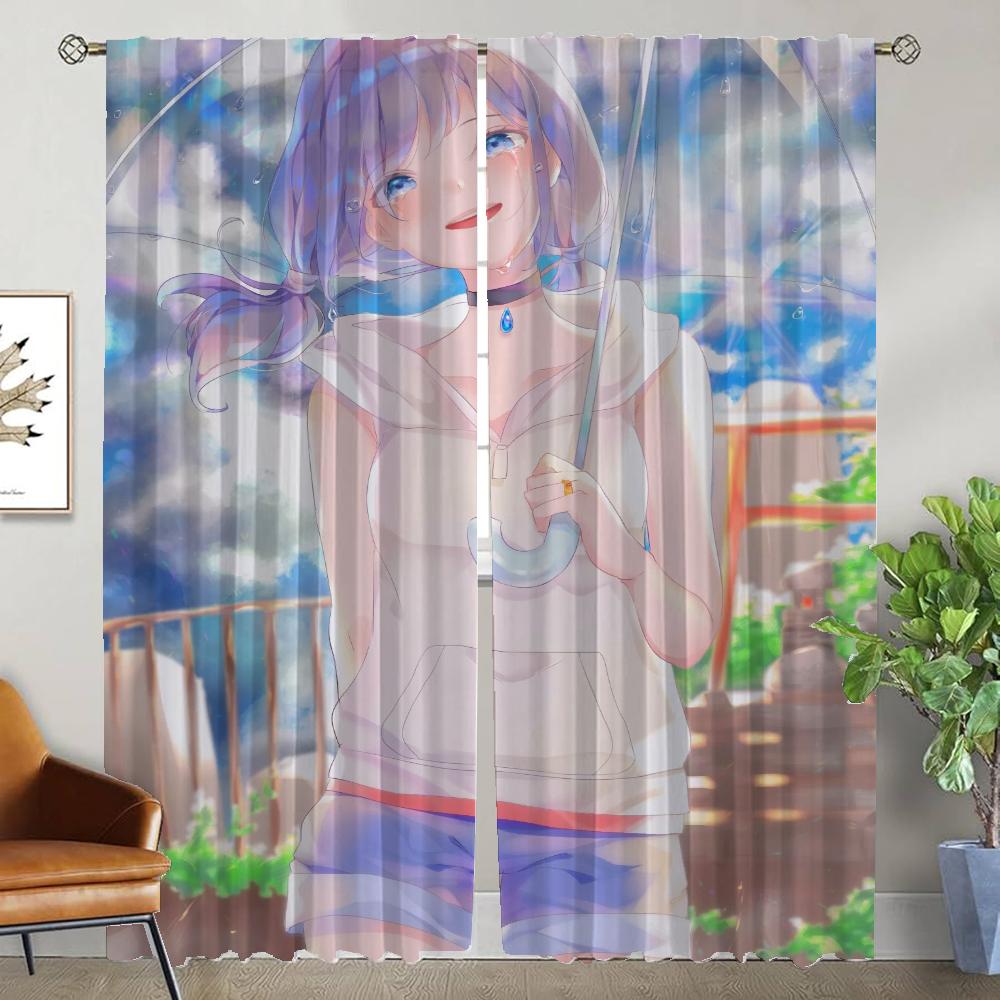 Oshi No Ko Curtains Child Room Window Curtain for Room 2 Panel Home Interior Curtains Halloween Decoration Tulle for Bedroom