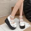 Fashion Comemore Japanese Jk Uniform Mary Jane Shoes Large Size Women Wedges High Heels Leather Pumps for Women Punk Style Single Shoes