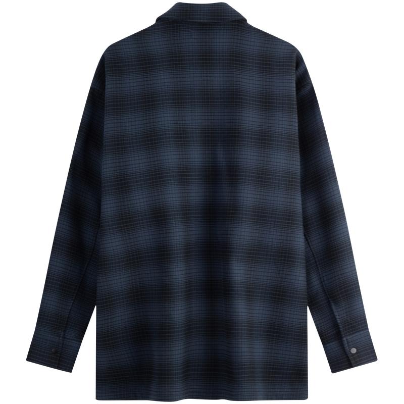Calvin Klein Vintage Loose Brushed Plaid Shirt Men Shirts Blue J326183