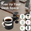 Bohrloser 360° drehbarer Getränkehalter, auslaufsicher, für Gaming-Schreibtisch, Büro, verstellbarer Getränkehalter für Schreibtisch, Tischkante, Kaffeetassen