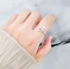 Minimalistischer Kreuz Gesegneter Buchstabenring Für Frauen Einfach Englisch Offener Band Schmuck Kühle Ton Modeaccessoire
