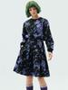 Greedius Floral Pleated Flare Midi Skirt
