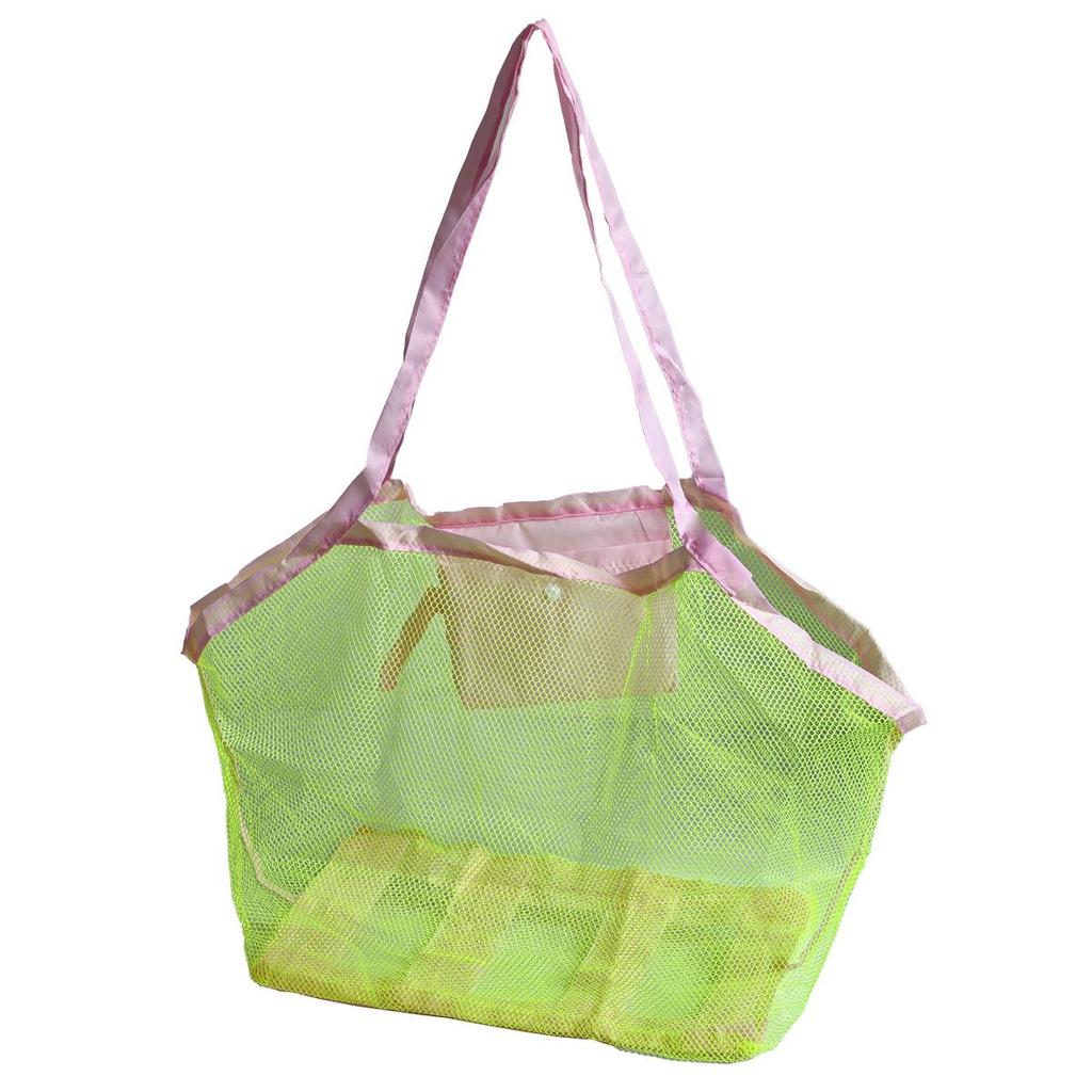 Portable Foldable Mesh Beach Bag for Kids' Sand Toys