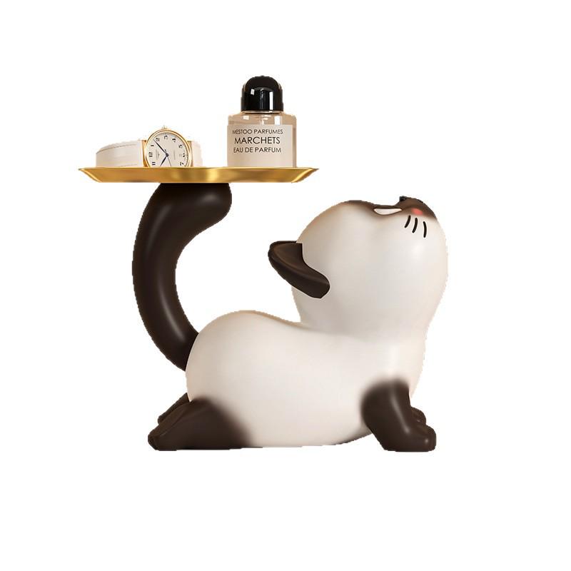 Elegant Siamese Cat Key Holder & Shoe Cabinet Ornament for Hallway or Living Room - Ideal Housewarming Gift