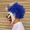 Colorful Hair Clown Costume Mask Toothy Tongue Out Ghost Festive Mask  Festive Celebration