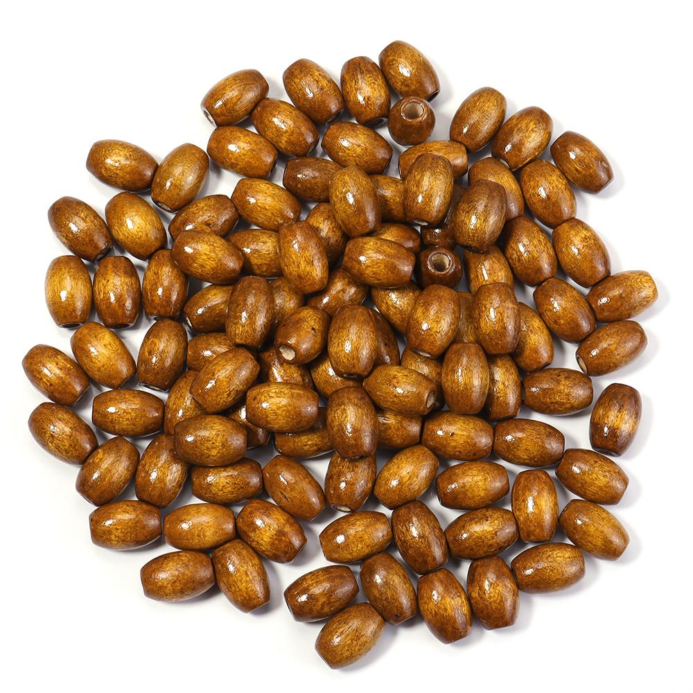 100-500pcs/lot Natural Wooden Beads Baseball Shape Oval Loose Spacer Puzzle Prayer Wood Bead For DIY Handmade Bracelet Accessory