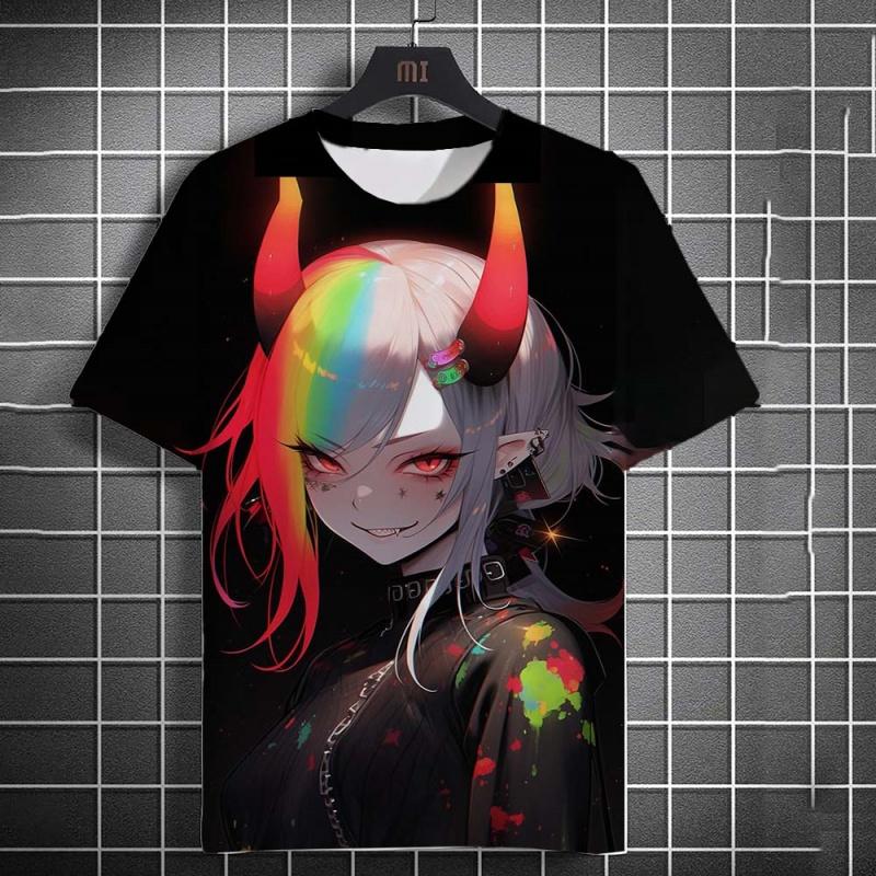 Fashion Devil Beauty Pattern T-Shirt For Men Cool 3D Printed Tees Casual Unisex Short Sleeve Round Neck Tops Street T Shirts