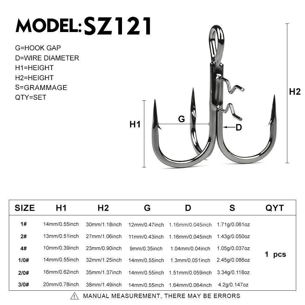 Reinforced Triple Barbed Hook 5pcs Pack Soft Lure Hook Durable Fishing Hook For Bass