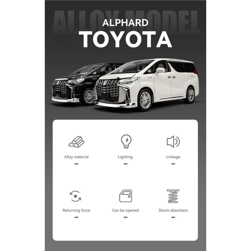 1/18 Toyota Alphard MPV Alloy Die Cast Toy Car Model Sound and Light Children's Toy Collectibles Birthday Gift