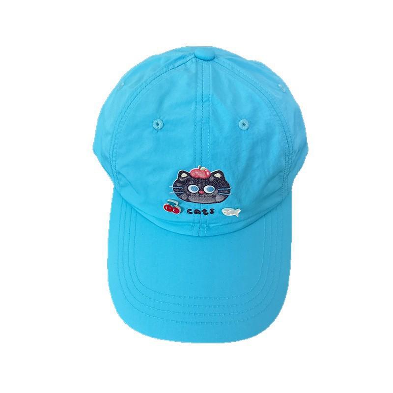 Cute Cat Cat Quick-Drying Baseball Cap Female Spring And Summer Light And Versatile Sunshade Showing Face Small Cap