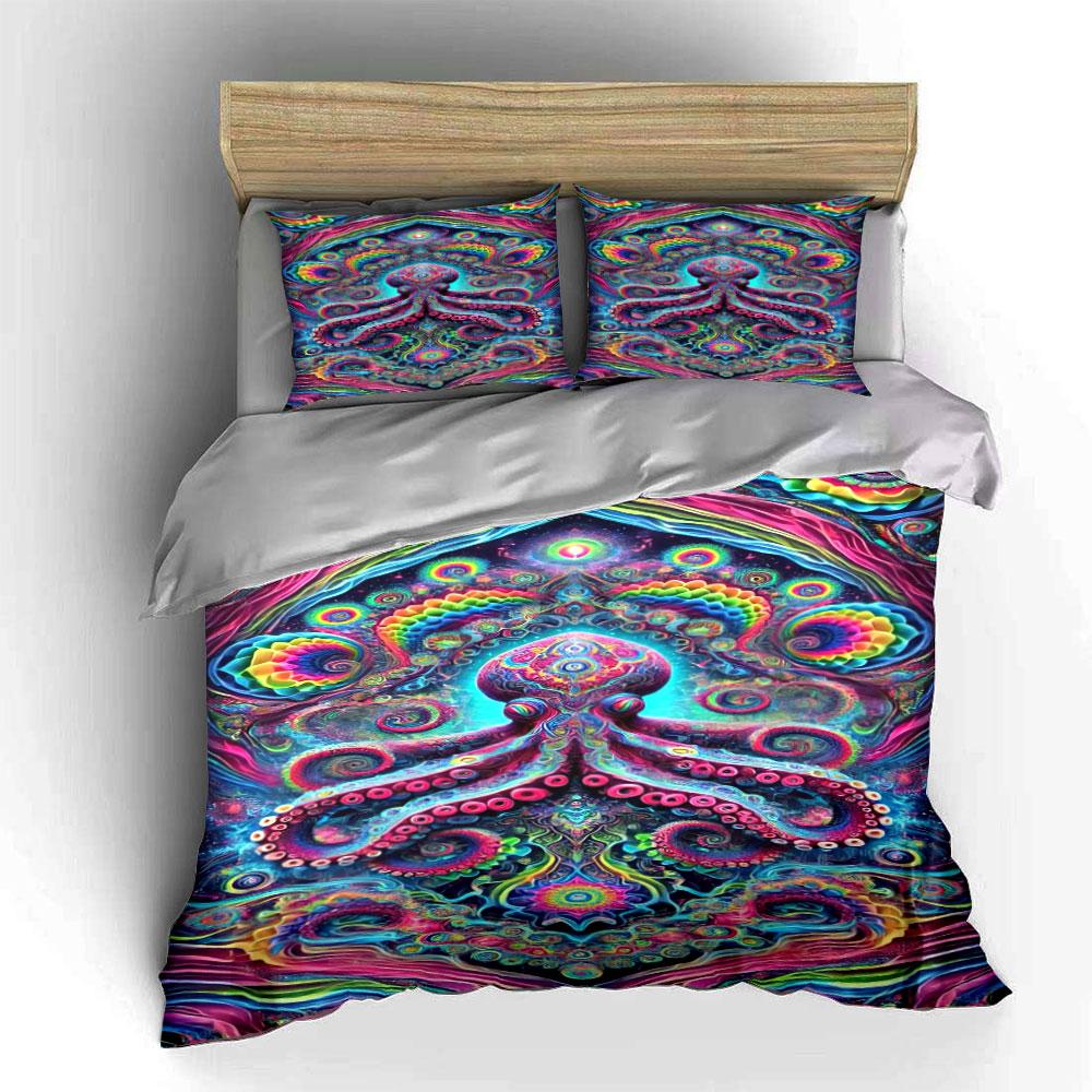 Colorful Psychedelic Octopus Design. Bedding Sets Duvet Cover Sets Duvet Covers Pillowcases(1 * Duvet Cover 2 * Pillowcases, Without Duvet Insert)