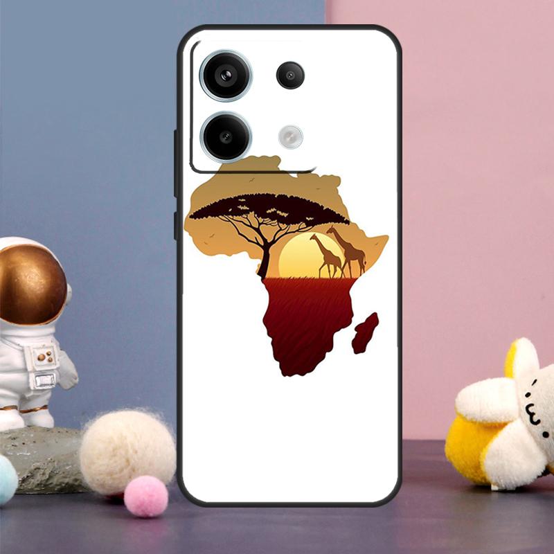 Africa Map Geography Cover For Xiaomi Redmi Note 13 12 11 9 10 Pro 12S 11S 10S 9S Redmi 13 12 10C 12C 13C Case