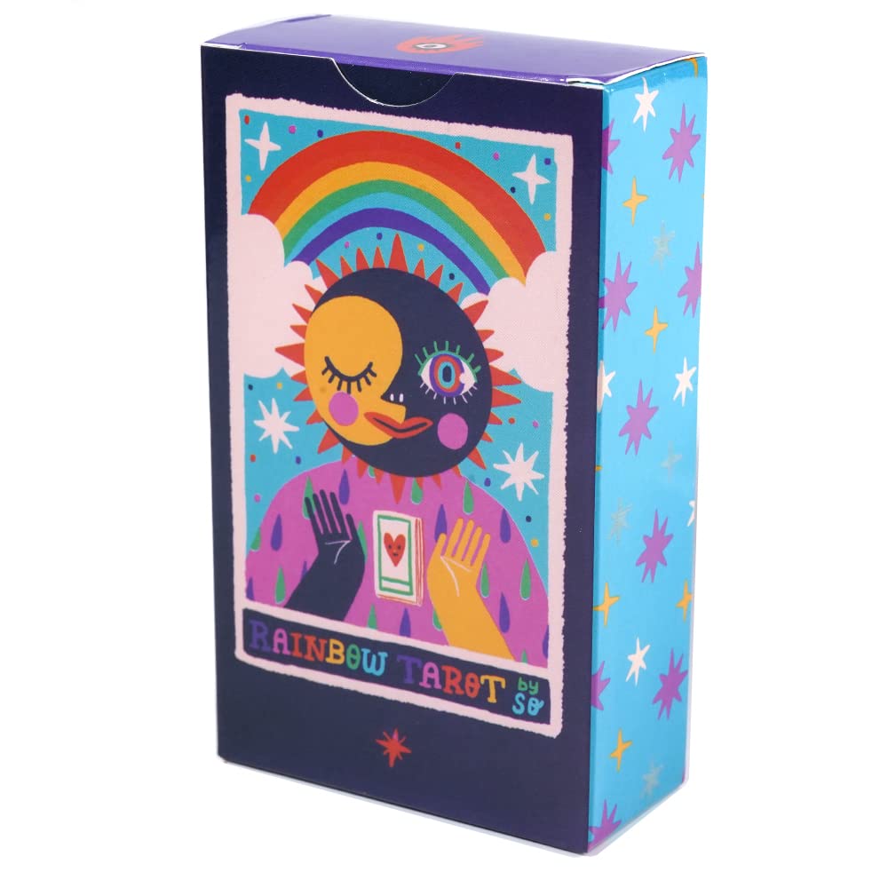 Embrace the Colors of the Rainbow with the Atesswy Vibrant Queer Tarot 80 Standard Tarot Cards Tarot Plus 2 X 12cm X Deck. (All Extras), Size 4.75"