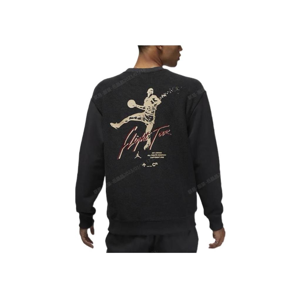 Jordan Solid Color Crew Neck Sweatshirt With Letter Pattern Men Tops Black DV1619-045