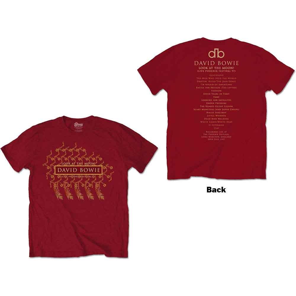 David Bowie Unisex T-Shirt: Pheonix Festival (Back Print) (Large) S
