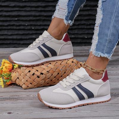 Summer Casual Shoes Fashionable Versatile Travel Running Shoes Breathable Cloth Lightweight Lace-up Women's Shoes