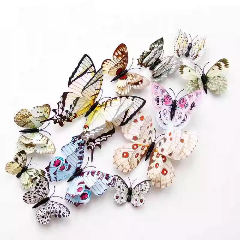 3D Stereoscopic Artificial Butterfly Living Room Decoration Wall Stickers Bedroom Wedding Decor Kindergarten Creative Stickers