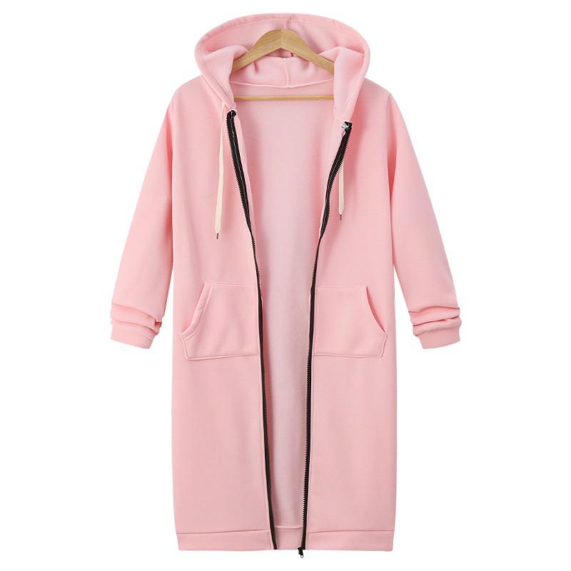 Womens Oversized Long Hooded Sweatshirt Thick Fleece Pullover Coat Winter Casual Loose Fit Plus Size