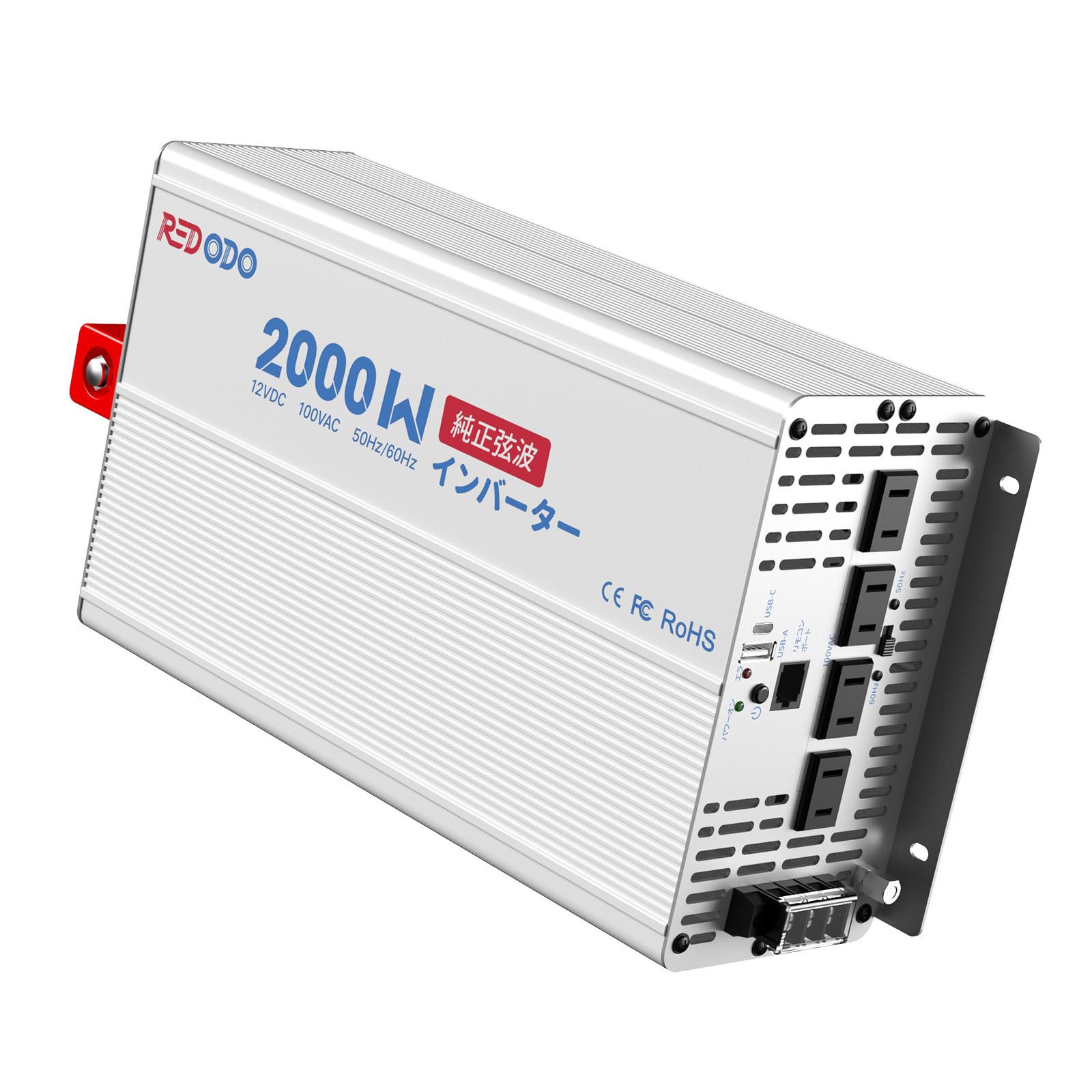 

Redodo 2000W Pure Sine Wave 12V DC to 100V AC High Efficiency Peak Power LCD LiFePO4 Overvoltage and Overload Ideal for and Emergency Solar Power