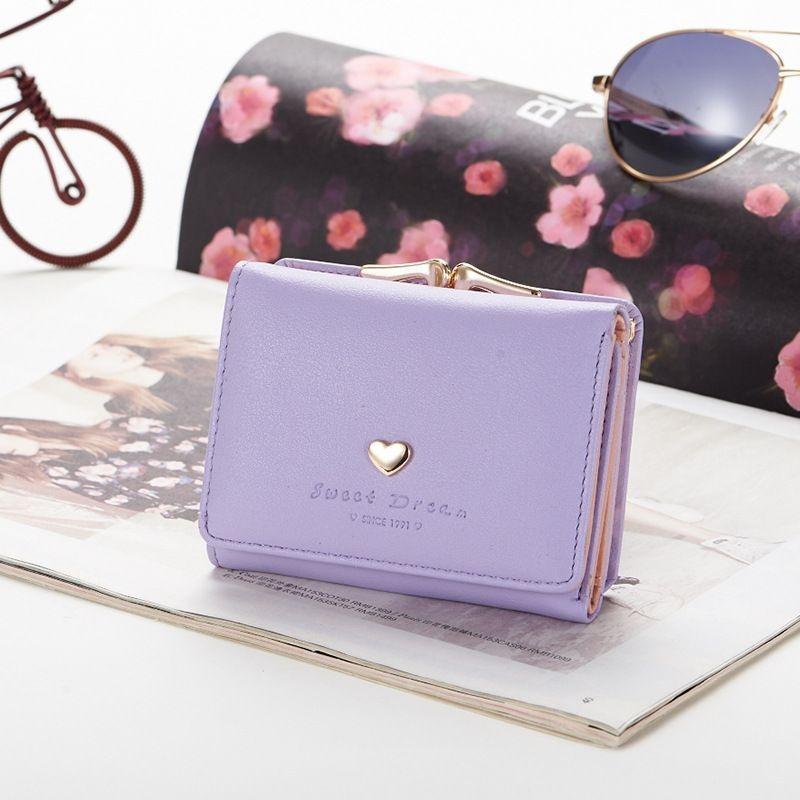 Small Women Wallet Loving Heart Short Women's Wallet Card Holder Girls Mini Woman Fashion Lady Coin Purse for Female Clutch Bag