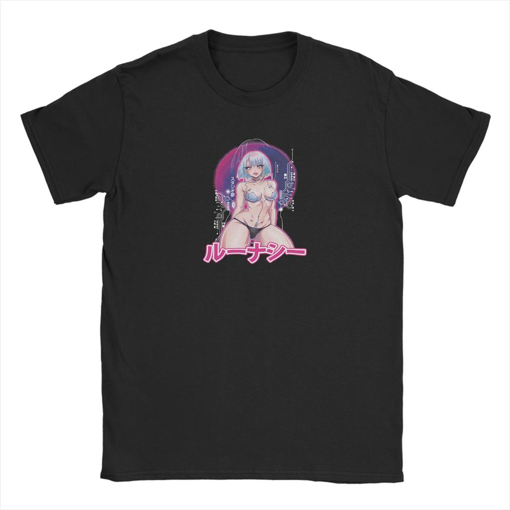 Cybers Cartoon Role punk Edgerunner T-Shirts für Herren Fantastisches T-Shirt aus reiner Baumwolle Rundhals-T-Shirt Geschenkidee Kleidung