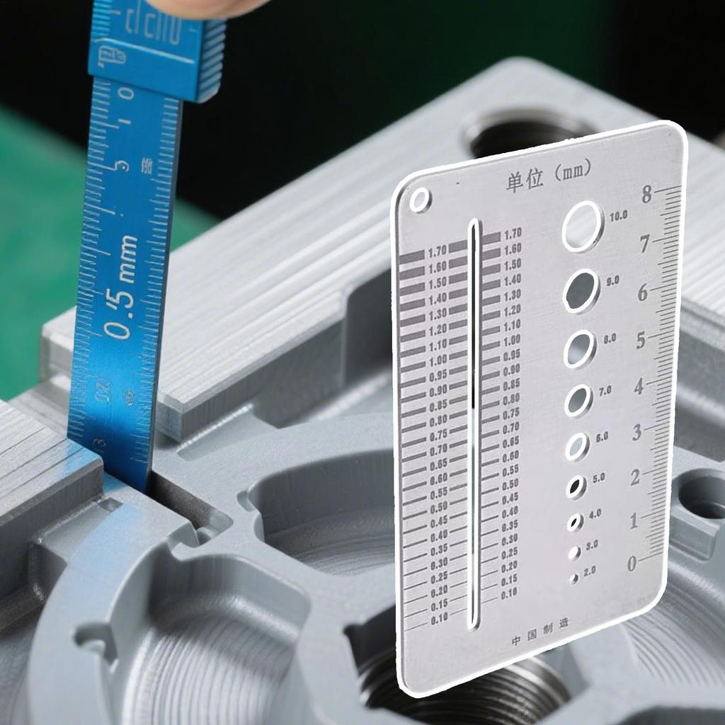 Crack Scale Gauge Card Gap Measuring Ruler Stainless Steel Crack Width Gauge For Home Wall Construction Inspection Monitoring