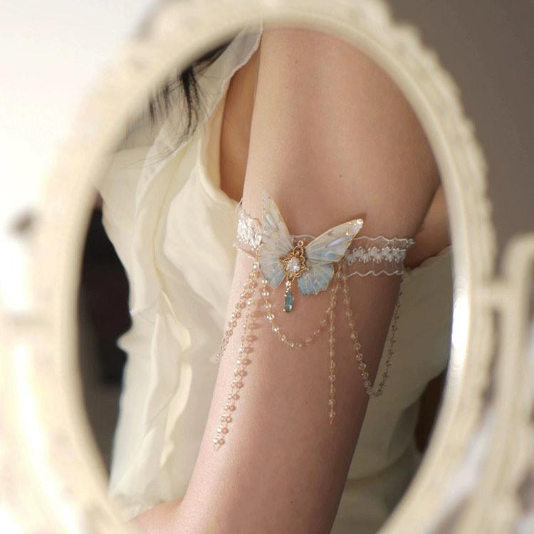 Lace 2024 Summer Butterfly Tassel Arm Chain Sweet Fresh Style Jewelry Womens