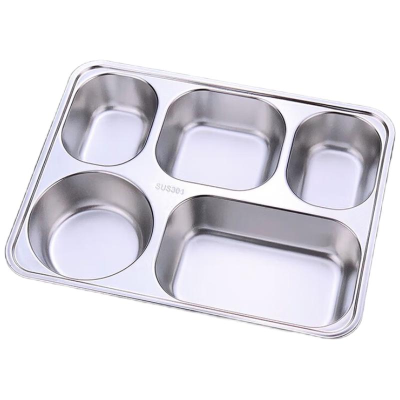 Thickened 304 Stainless Steel 5-Compartment Bento Box Set