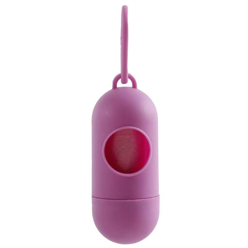 Portable Pet Waste Bag Dispenser Pill Shape Bullet-Shaped Garbage Box Cats Dogs Poop Extractive Clean-Up Bags Outside Walking