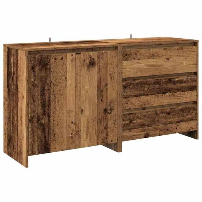 VidaXL Buffet 2 pcs vieux bois bois d'ingénierie 3329177