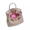 Kontrastfarbe Goldene Schnalle Pulverfarbene passende Innentasche Echte Ledertasche Klassisch Modisch Damen Rindsleder Schultertasche