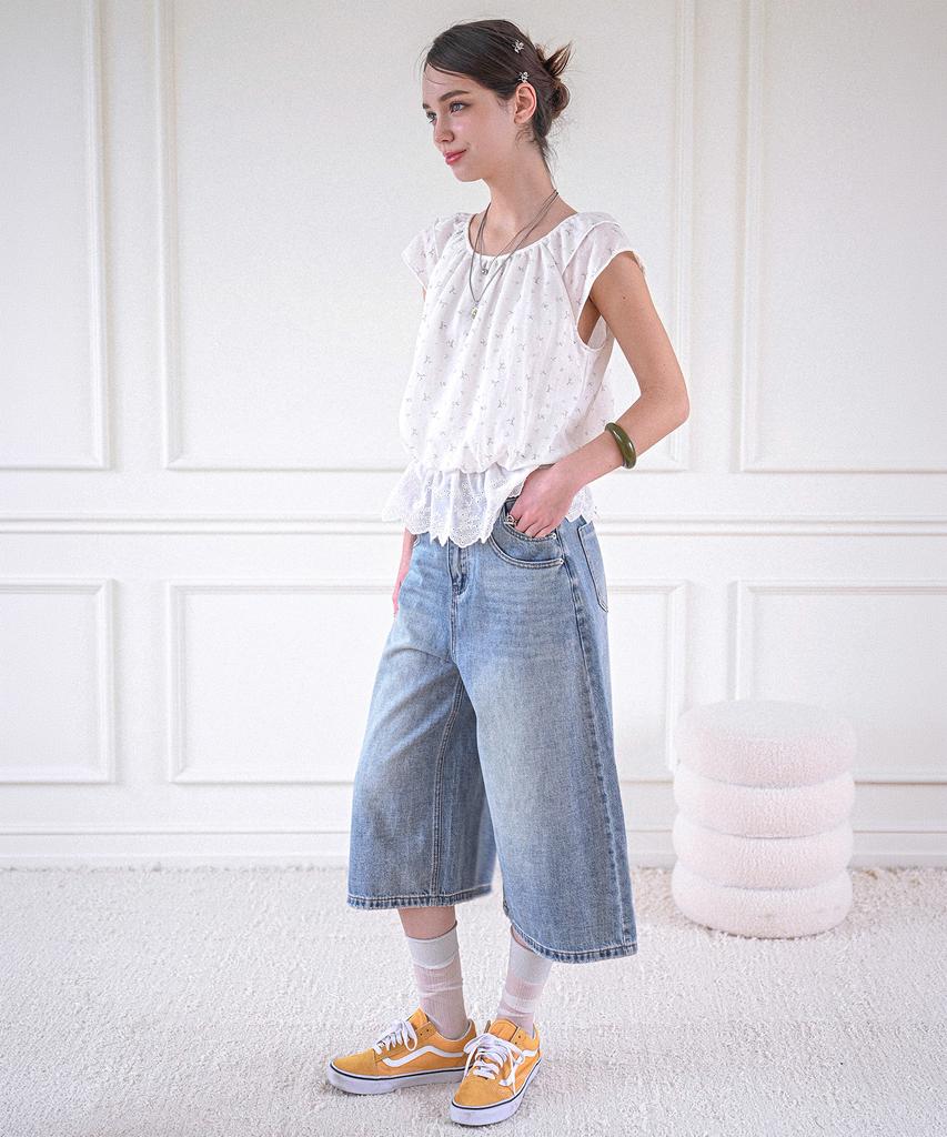 KOOLKITTEN Baggy Washed Wide Denim Pants 2 Colors