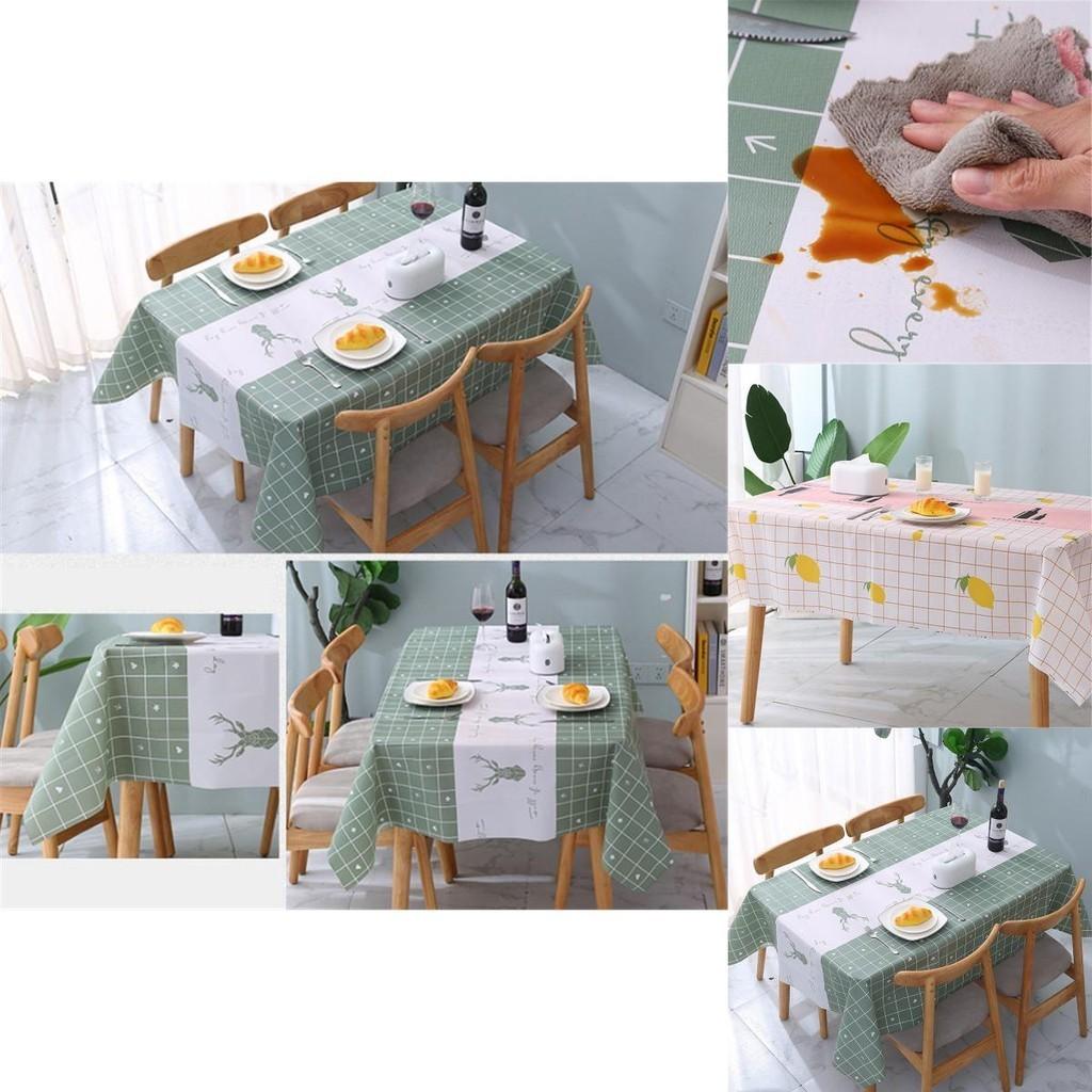 Elegant Waterproof Oilproof Tablecloth Cover Protector For Simple Home Dining Decor