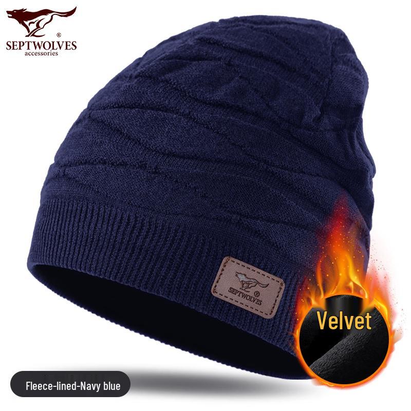 

Мужская зимняя вязаная шапка-бини на флисовой подкладке Qipilang