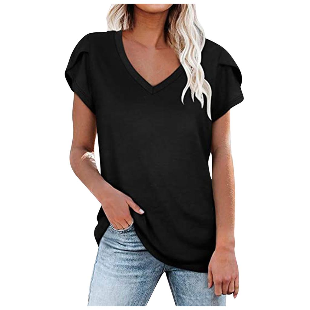 women's v neck t shirt loose fit