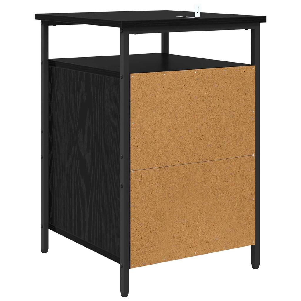 Nightstand Set of 2 Black Oak Effect 40 X 42 X 60 Cm