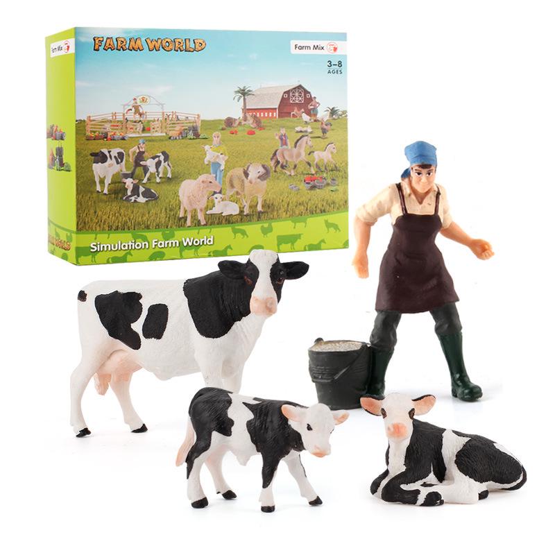 Cross-Border Farm Animal Miniature Model Set: Chickens, Ducks, Geese, Cows, and More