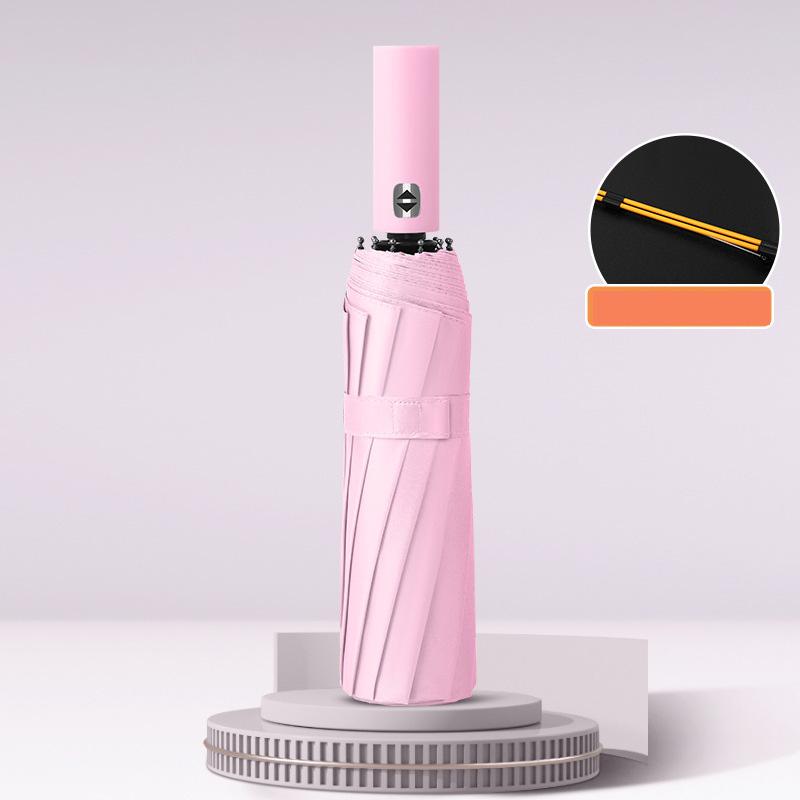 Reinforced 24-bone Umbrella Solid Color Automatic Umbrella Light Collapsible Large Size Sunshade Uv Protection Durable