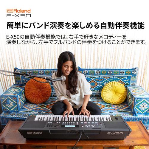Roland E-X50 Arranger Keyboard, 61 Keys, Built-in Stereo Speakers, Bluetooth Audio, Headphone Connection, Auto Accompaniment Function, Microphone Jack