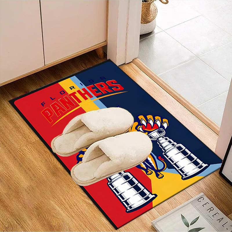 Panthers Team Spirit Floor Mat for Living Room, Game Rooms, Office, Bedroom, Office Floor Mat Playful Design, Christmas fan gifts