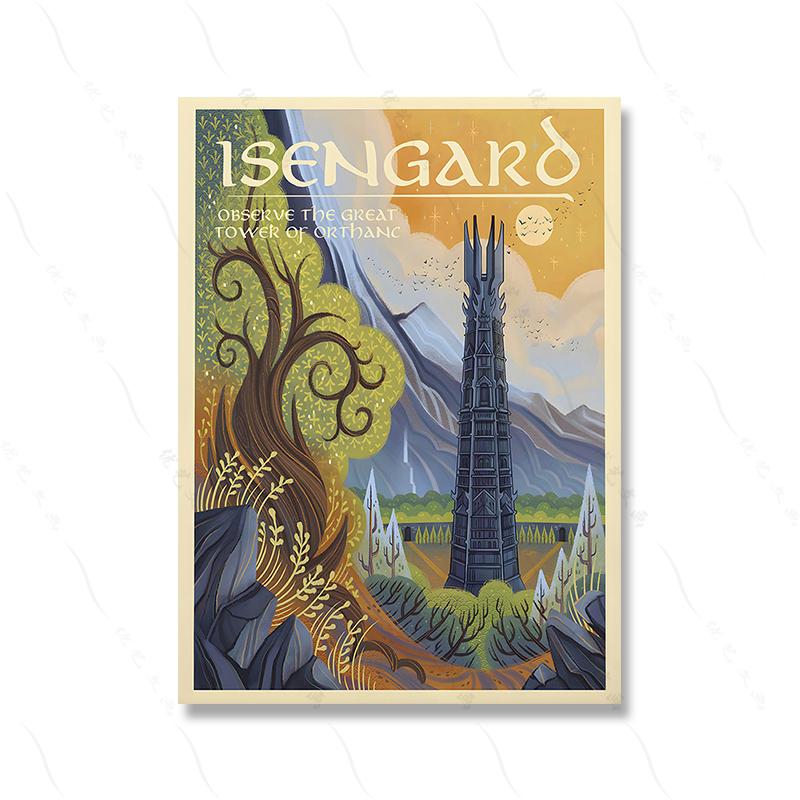 Ring Art Poster Wall Retro Travel Abstract Canvas Vintage Film Mordor Castle Lord Magic Painting Kid Bed Room Home Decor Picture