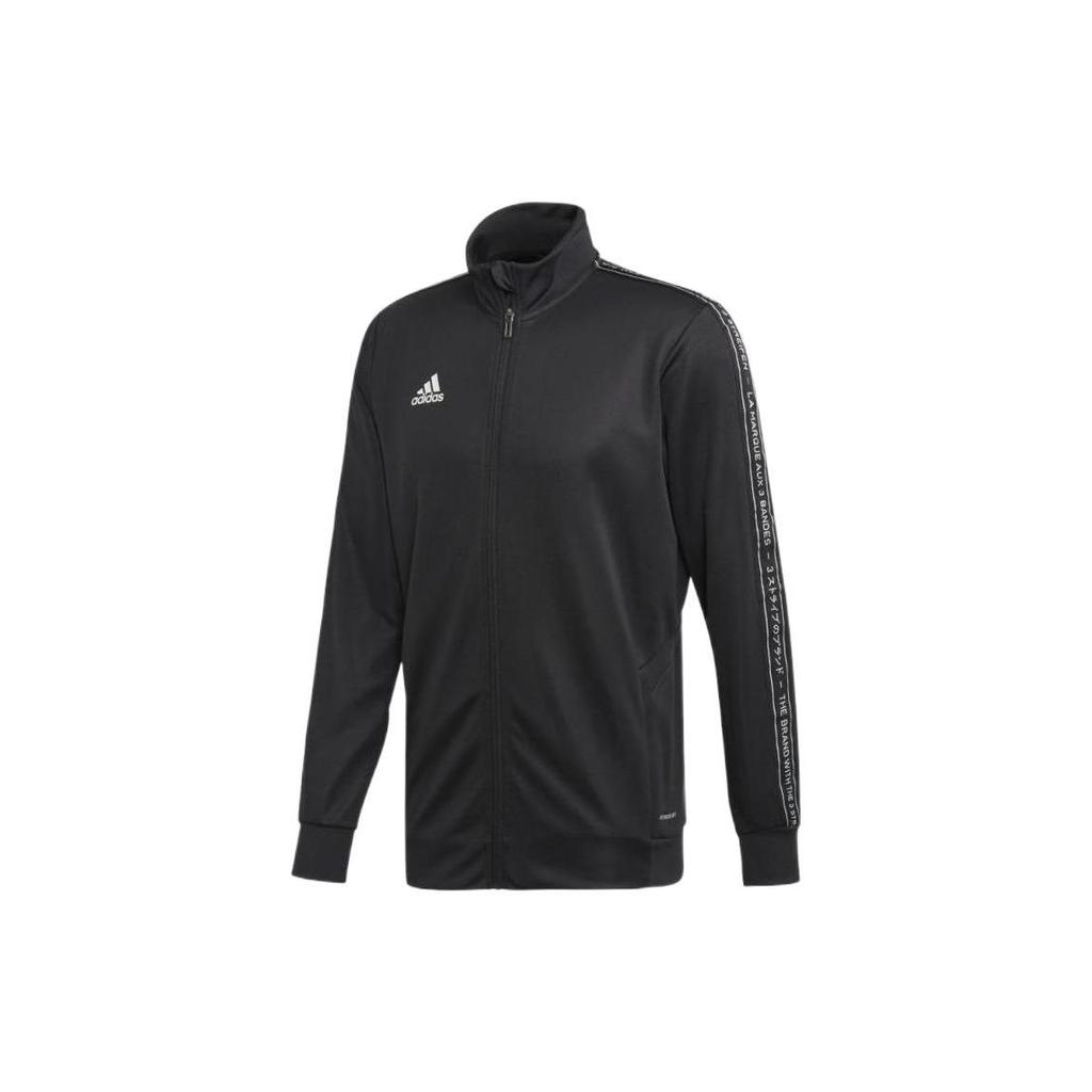 Adidas Logo Stand Collar Printed Jacket Men Outerwear Black FK9023